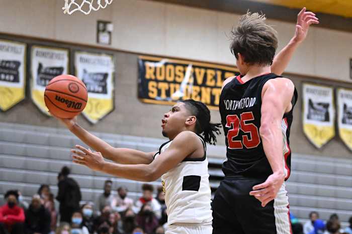 Roosevelt North Medford boys basketball Leon Neuschwander 55